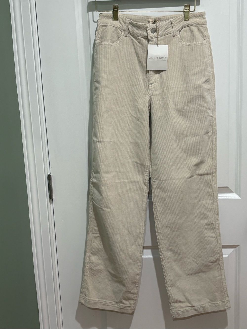 Mus & Bombon wide-leg pants light beige corduroy